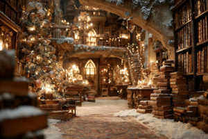 Christmas scene with books 2